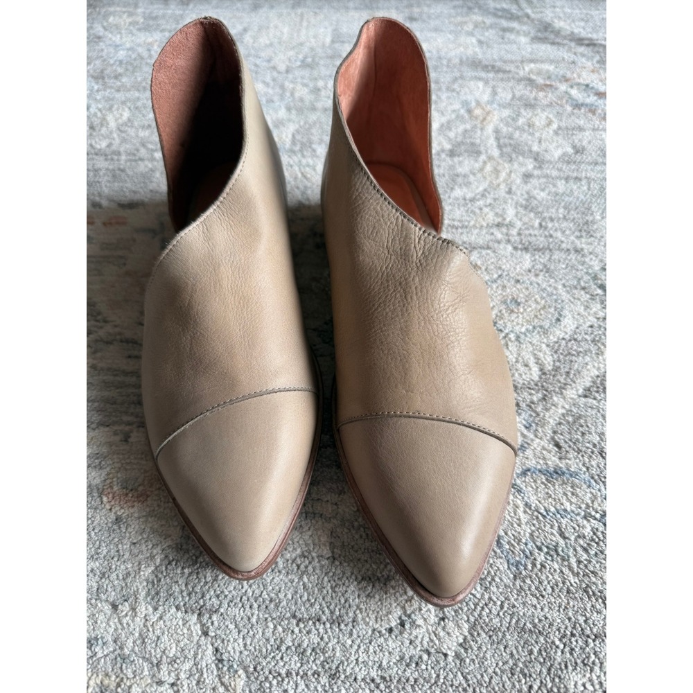 Free People Royale Leather D'Orsay Cutout Pointed Toe Flats Taupe Size 40